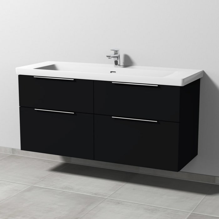 Sanipa 3way Waschtischunterbau für Keramik-Waschtisch Subway 3.0 130 cm, 4 Auszüge mit Aufsatzgriff