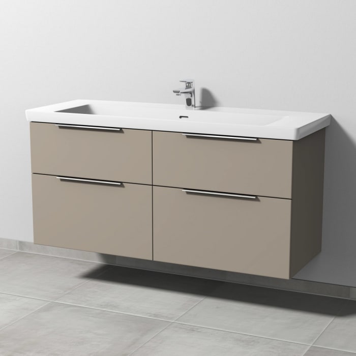 Sanipa 3way Waschtischunterbau für Keramik-Waschtisch Subway 3.0 130 cm, 4 Auszüge mit Aufsatzgriff