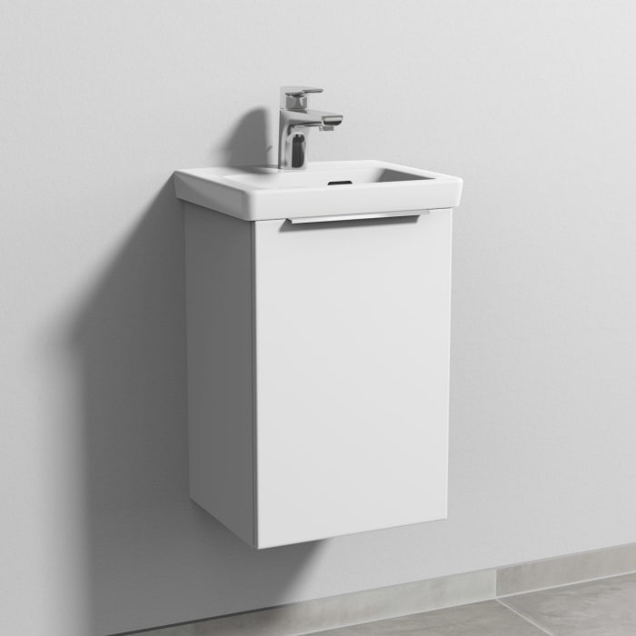 Sanipa 3way Waschtischunterbau für Keramik-Waschtisch Subway 3.0 37 cm, 1 Tür, Anschlag rechts, mit Aufsatzgriff