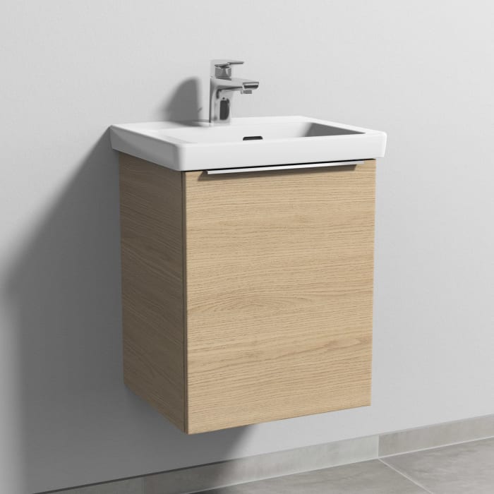 Sanipa 3way Waschtischunterbau für Keramik-Waschtisch Subway 3.0 45 cm, 1 Tür, Anschlag rechts, mit Aufsatzgriff