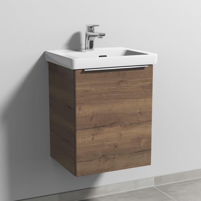 Sanipa 3way Waschtischunterbau für Keramik-Waschtisch Subway 3.0 45 cm, 1 Tür, Anschlag rechts, mit Aufsatzgriff