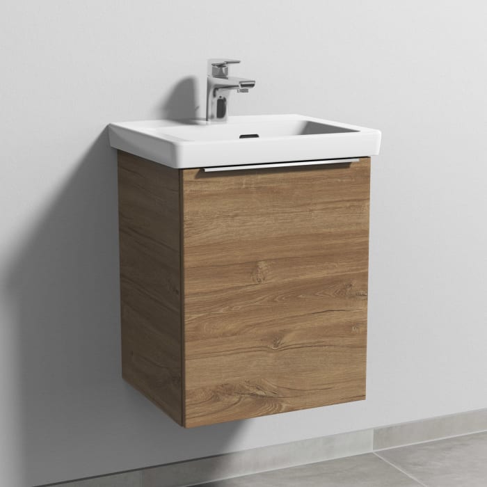 Sanipa 3way Waschtischunterbau für Keramik-Waschtisch Subway 3.0 45 cm, 1 Tür, Anschlag rechts, mit Aufsatzgriff