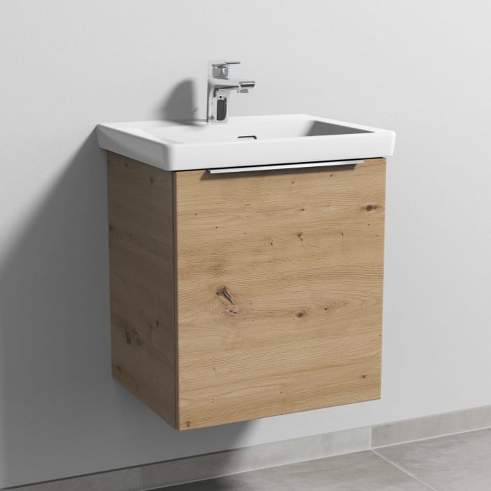 Sanipa 3way Waschtischunterbau für Keramik-Waschtisch Subway 3.0 50 cm, 1 Tür, Anschlag rechts, mit Aufsatzgriff