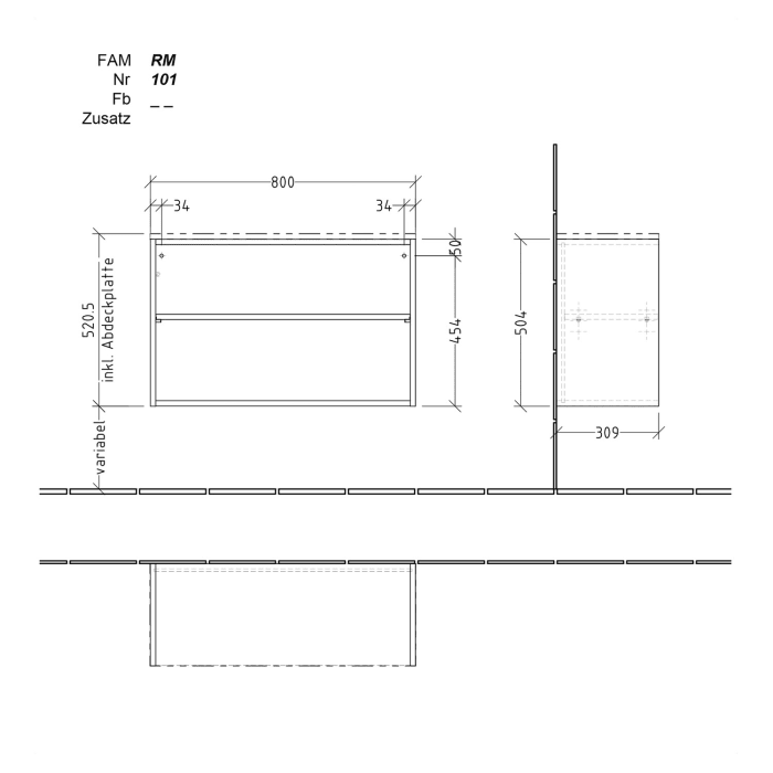 Sanipa 4balance Anbauregal 80 cm