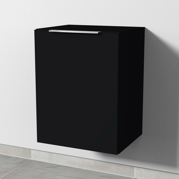 Sanipa 4balance Anbauschrank 40 cm, 1 Tür mit Griff schwarz matt, Anschlag links