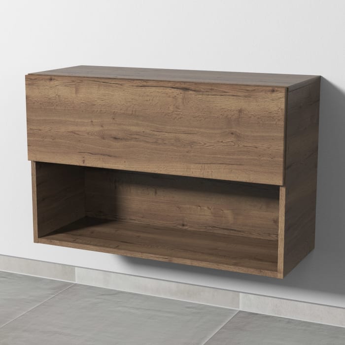 Sanipa 4balance Anbauschrank 80 cm, 1 Auszug Push to open, 1 offenes Fach