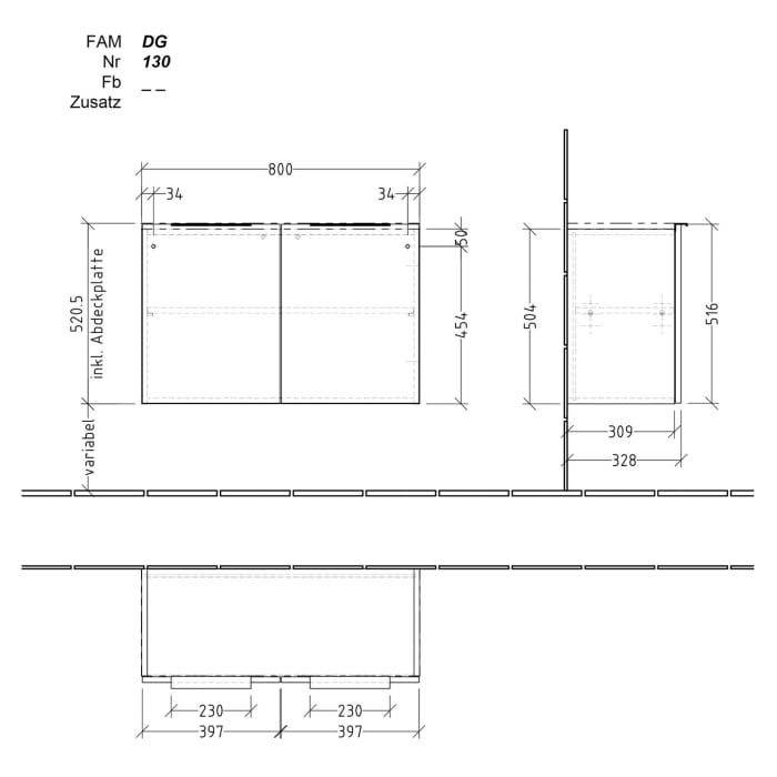 Sanipa 4balance Anbauschrank 80 cm, 2 Türen mit Griff