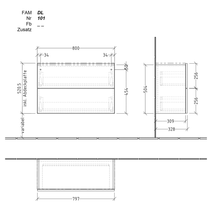 Sanipa 4balance Anbauschrank 80 cm, mit 2 Auszügen, Push to open