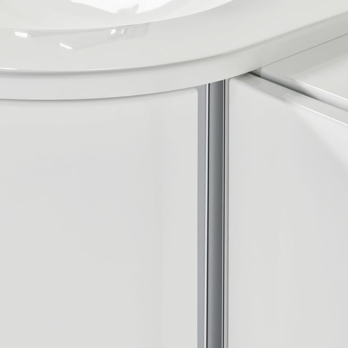 Sanipa 4balance Keramik-Waschtisch + Waschtischunterbau 60 cm mit 2 Auszügen, ohne Hahnlochbohrung