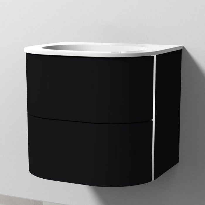 Sanipa 4balance Keramik-Waschtisch + Waschtischunterbau 60 cm mit 2 Auszügen, ohne Hahnlochbohrung