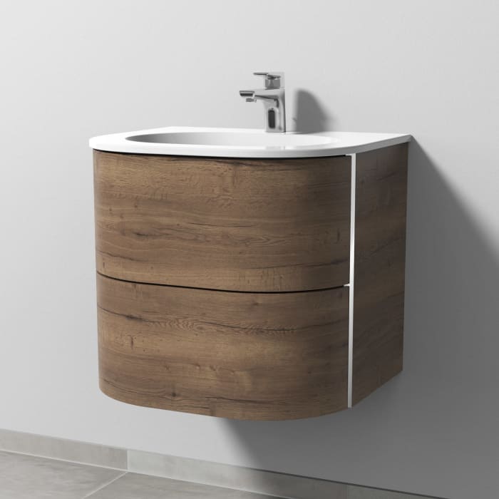 Sanipa 4balance Keramik-Waschtisch + Waschtischunterbau 60 cm mit 2 Auszügen