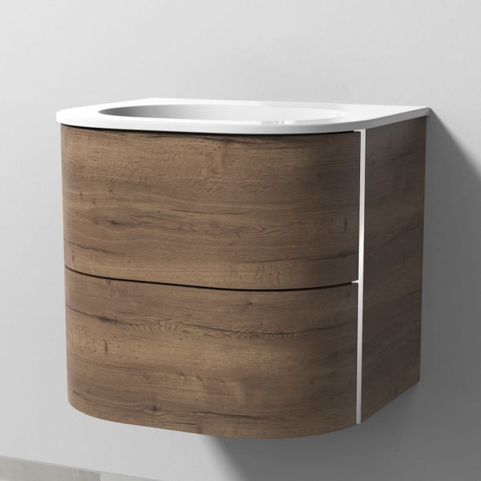 Sanipa 4balance Keramik-Waschtisch + Waschtischunterbau 60 cm mit 2 Auszügen, ohne Hahnlochbohrung