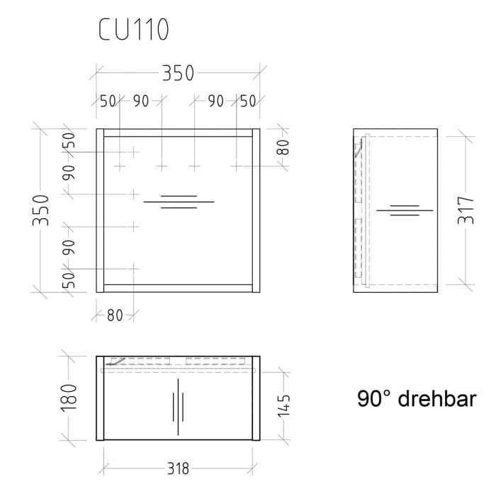 Sanipa Cubes Regalmodul offen 35 x 35 x 18 cm