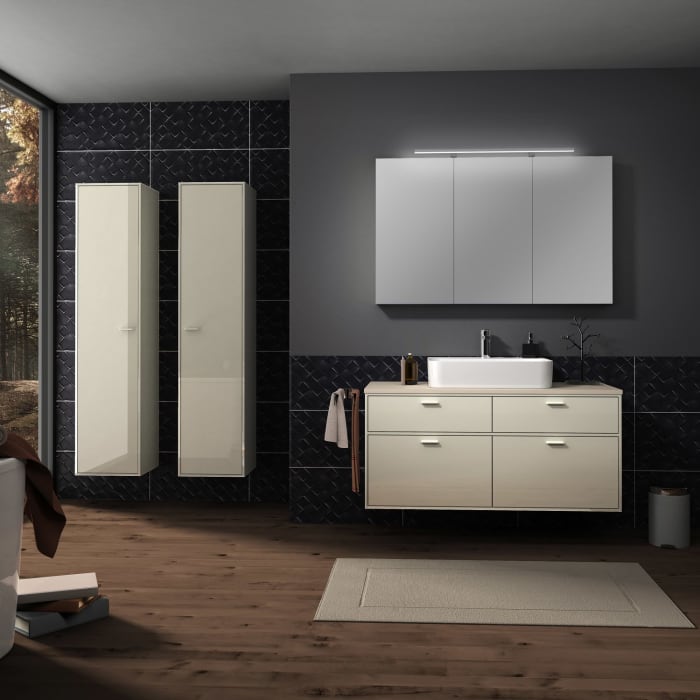 Sanipa Reflection Spiegelschrank MILLA 120 mit LED-Aufsatzleuchte, mittlere Tür, Anschlag rechts