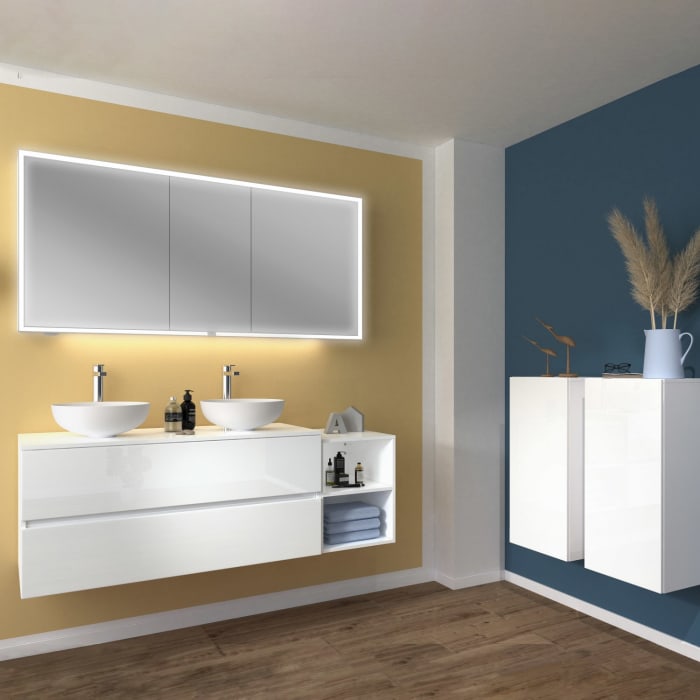 Sanipa Reflection Melamin-Spiegelschrank MILO 160 mit 3 Türen