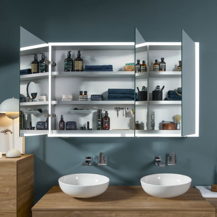 Sanipa Reflection Melamin-Spiegelschrank MILO 120 mit 3 Türen