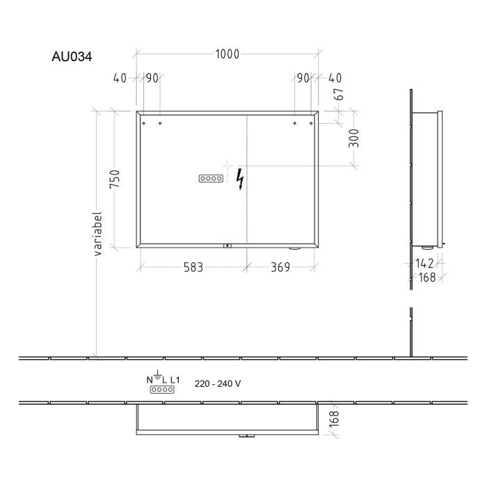 Sanipa Reflection Melamin-Spiegelschrank MILO 100 mit 2 Türen