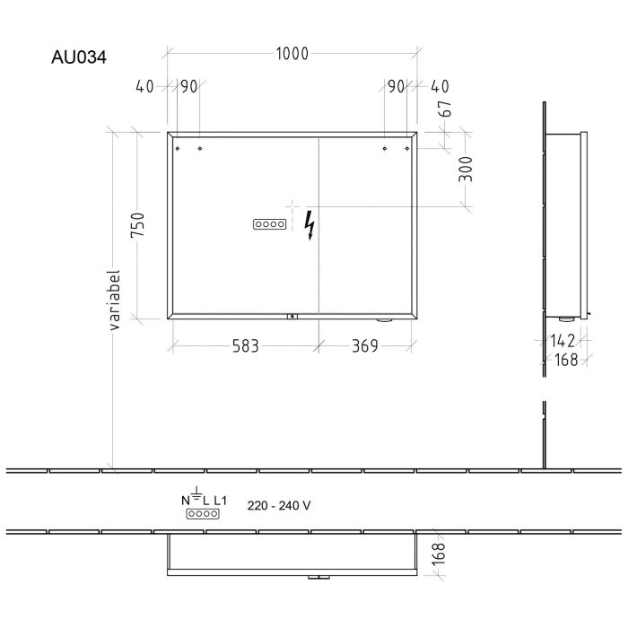 Sanipa Reflection Melamin-Spiegelschrank MILO 100 mit 2 Türen