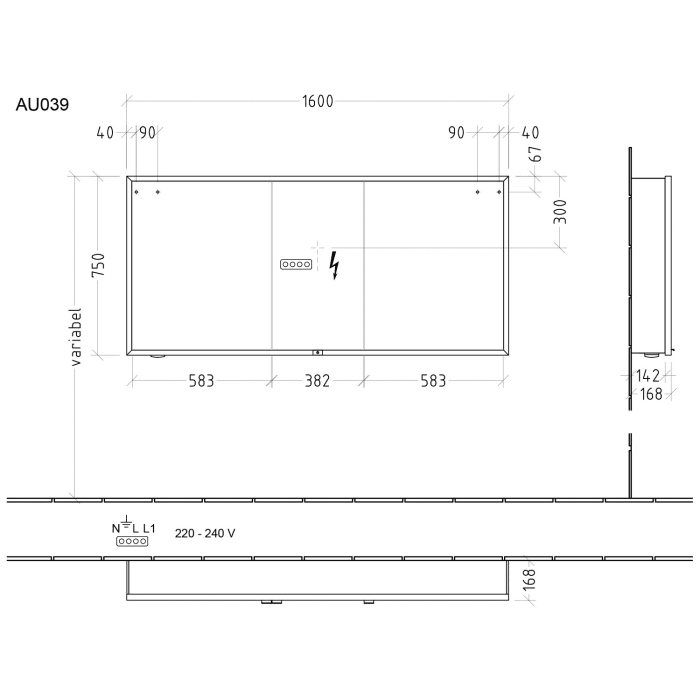 Sanipa Reflection Melamin-Spiegelschrank MILO 160 mit 3 Türen