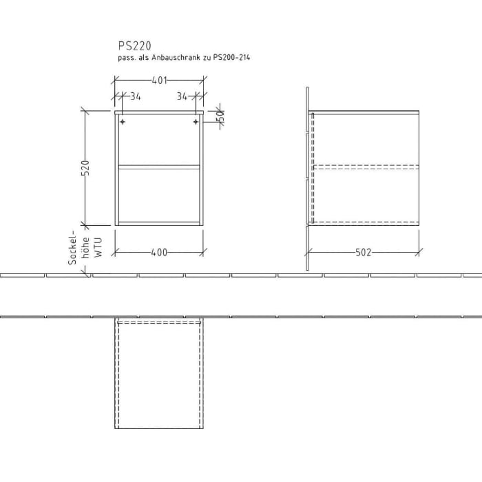 Sanipa Solo One Eloquo/Angular Anbauregal 40 x 52 cm