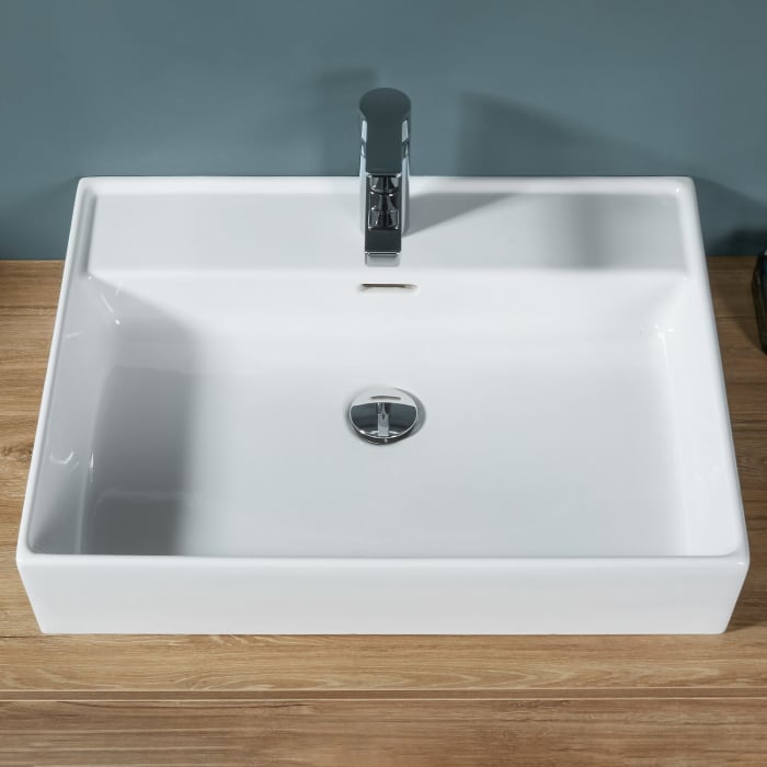 Sanipa Solo One Angular Keramik-Set 100 cm mit Keramik-Waschtisch und Waschtischunterbau mit 2 Auszügen