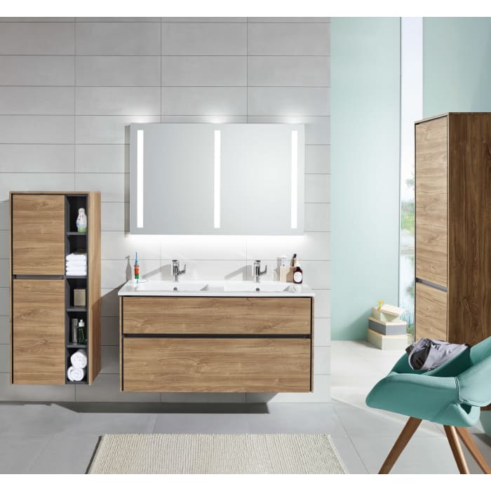 Sanipa Twiga Hochschrank 47,5 cm, 1 Wäschekippe, 1 Türe mit Türanschlag links