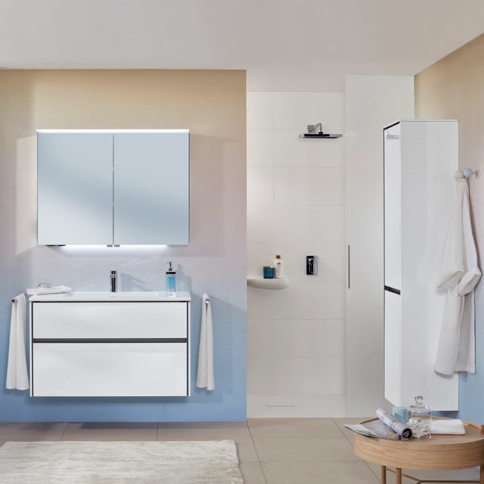 Sanipa Twiga Hochschrank 47,5 cm, 2 Türen mit Türanschlag links