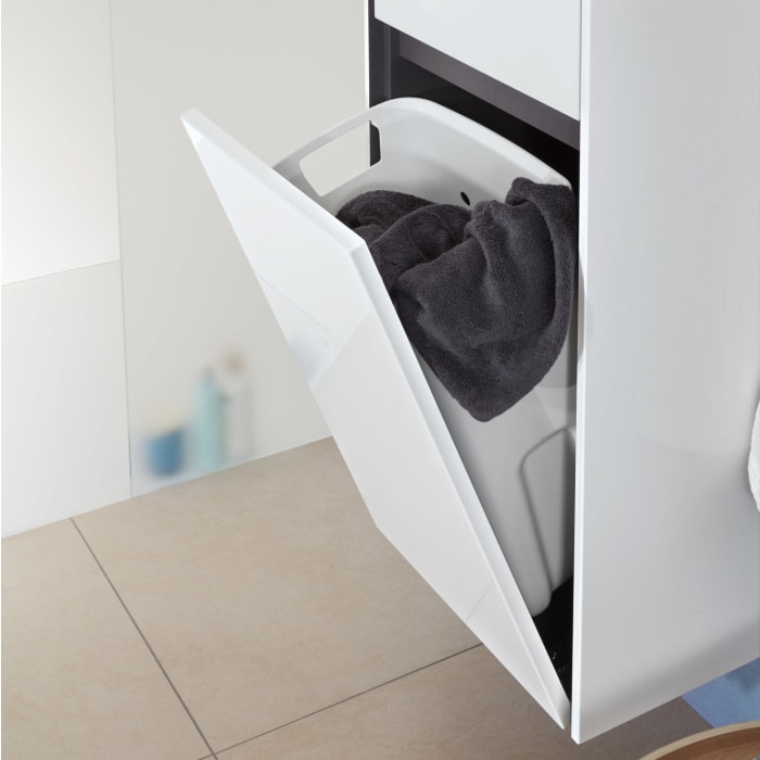 Sanipa Twiga Hochschrank 47,5 cm, 1 Wäschekippe, 1 Türe mit Türanschlag rechts