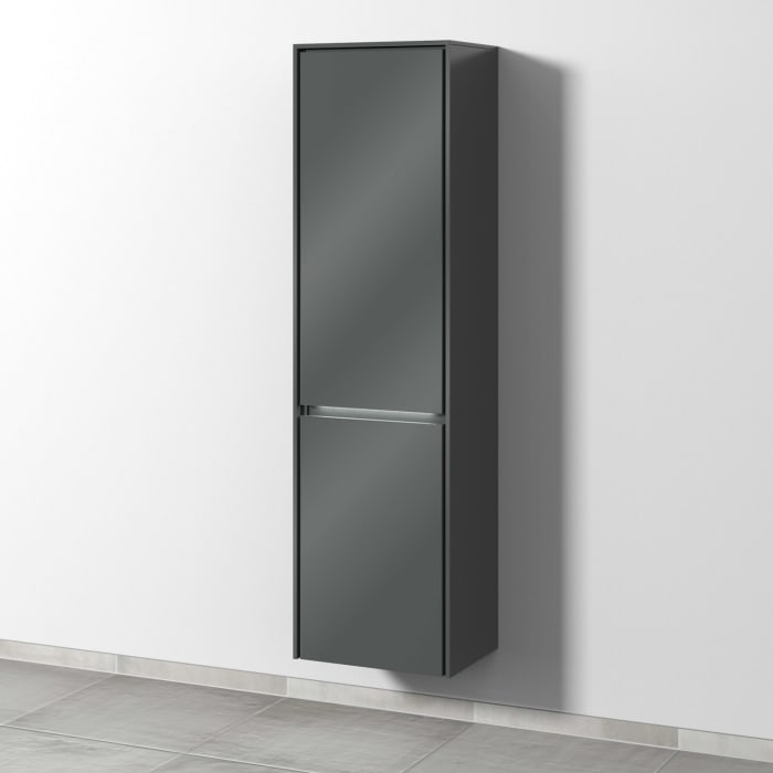 Sanipa Twiga Hochschrank 47,5 cm, 1 Wäschekippe, 1 Türe mit Türanschlag rechts, inkl. LED-Beleuchtung