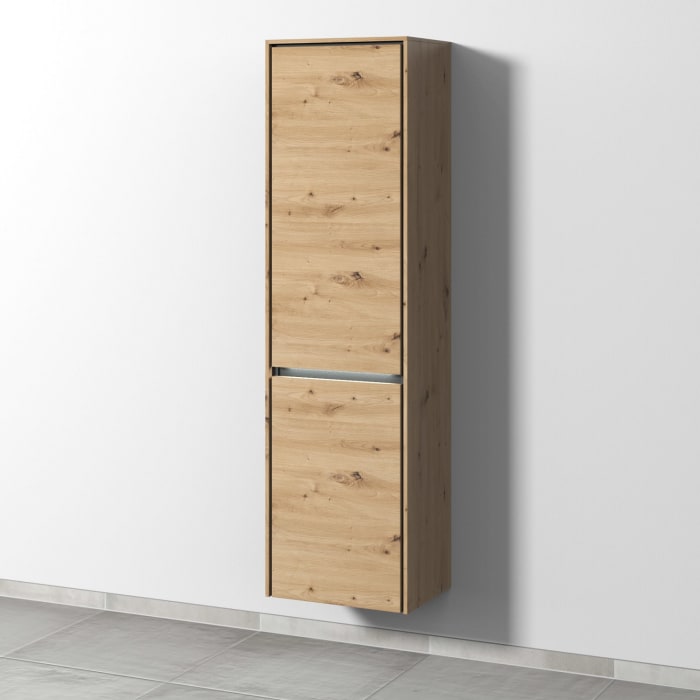 Sanipa Twiga Hochschrank 47,5 cm, 1 Wäschekippe, 1 Türe mit Türanschlag rechts, inkl. LED-Beleuchtung