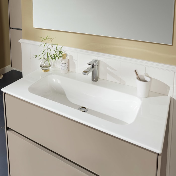 Sanipa Twiga Keramikwaschtisch Design 100 cm mit Unterschrank, 2 Auszüge