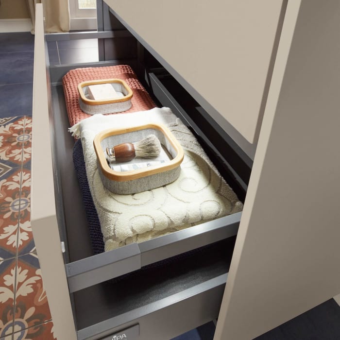 Sanipa Twiga Keramikwaschtisch Design 100 cm mit Unterschrank, 2 Auszüge