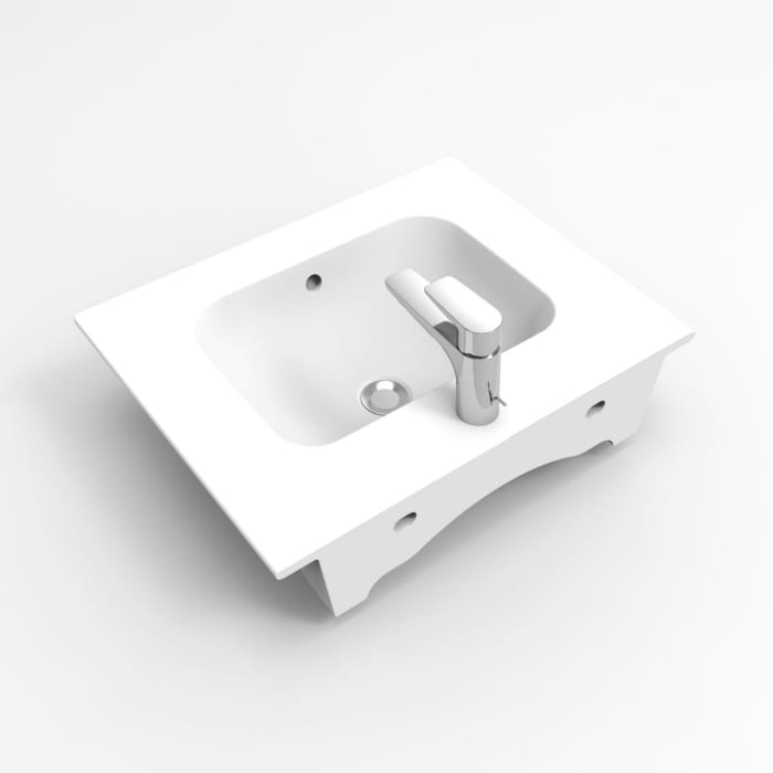 Sanipa Twiga Keramikwaschtisch Design 60 cm mit Unterschrank, 2 Auszüge