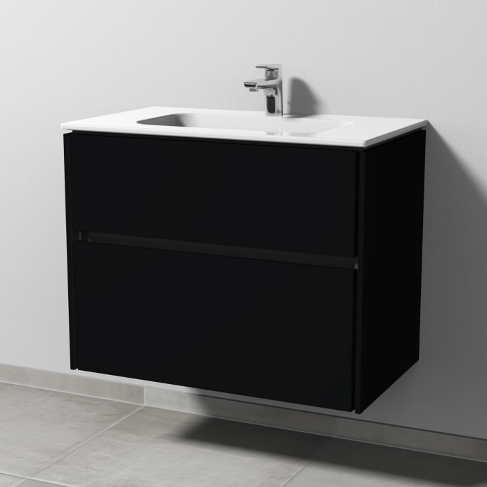 Sanipa Twiga Keramikwaschtisch Design 80 cm mit Unterschrank, 2 Auszüge