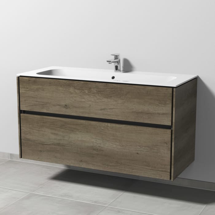 Sanipa Twiga Keramikwaschtisch Finion 120 cm mit Unterschrank, 2 Auszüge