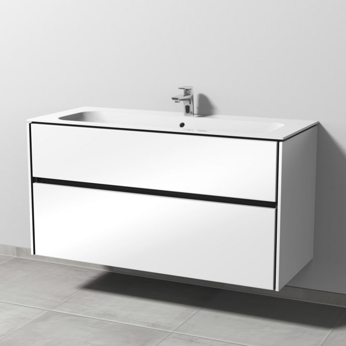 Sanipa Twiga Keramikwaschtisch Finion 120 cm mit Unterschrank, 2 Auszüge