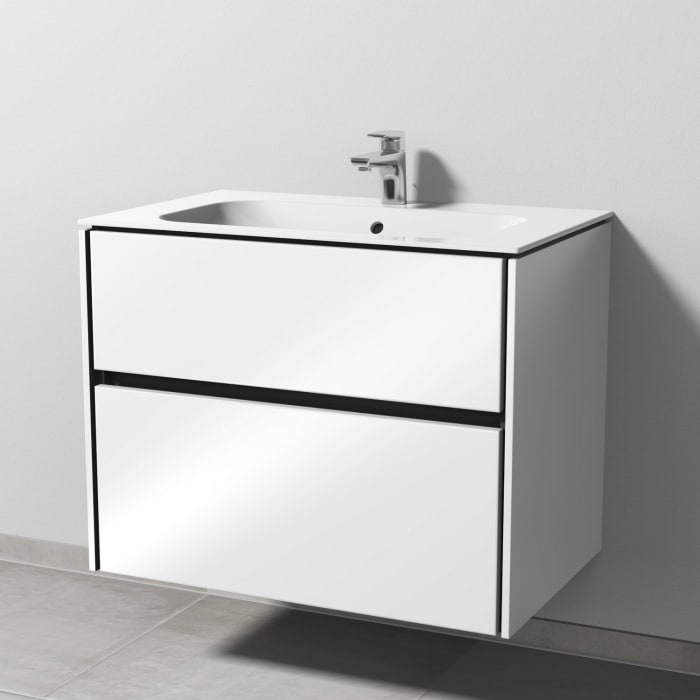 Sanipa Twiga Unterschrank 80 cm, 2 Auszüge mit Villeroy & Boch Finion Waschtisch