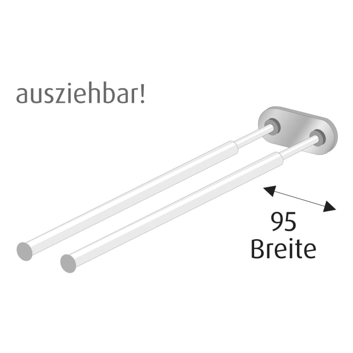 Sanipa Handtuchhalter zweiarmig ausziehbar Gesamtlänge 55 cm