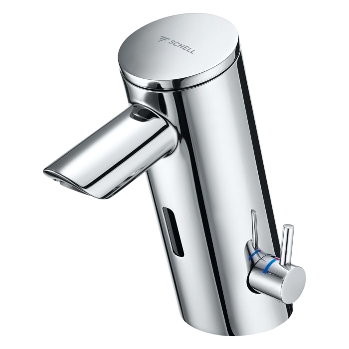 Schell PURIS E² Elektronische Waschtisch-Armatur mit Unterputz-Netzteil, Hochdruck-Mischwasser
