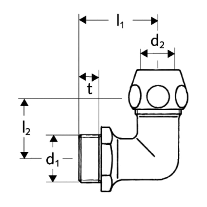 Schell Winkel-Verschraubung mit Außengewinde