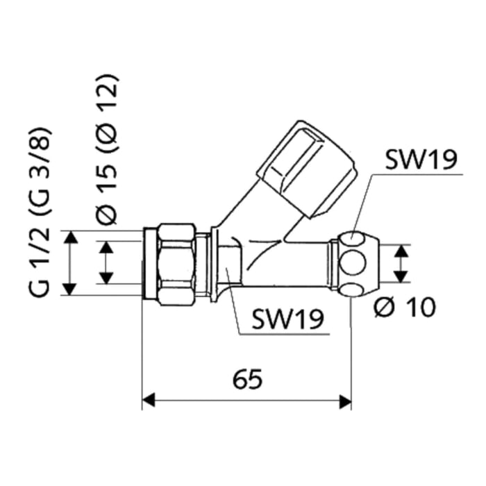 Schell COMFORT Schrägsitzventil mit Comfort-Griff