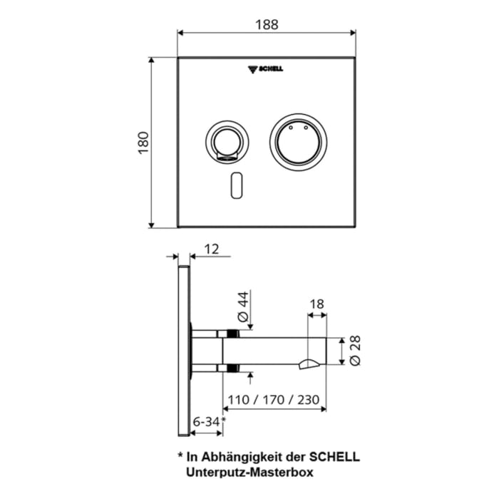 Schell LINUS Unterputz-Waschtisch-Armatur W-E-M