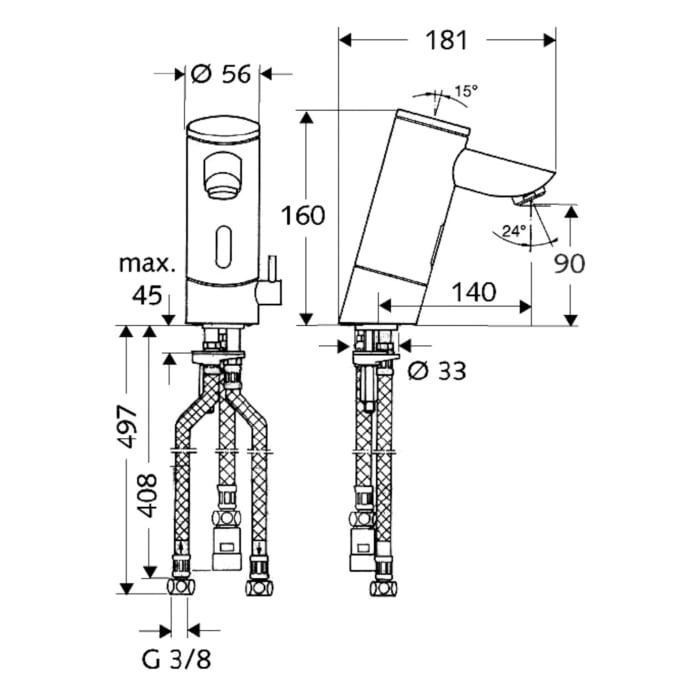Schell PURIS Elektronische Waschtisch-Armatur E ND-M
