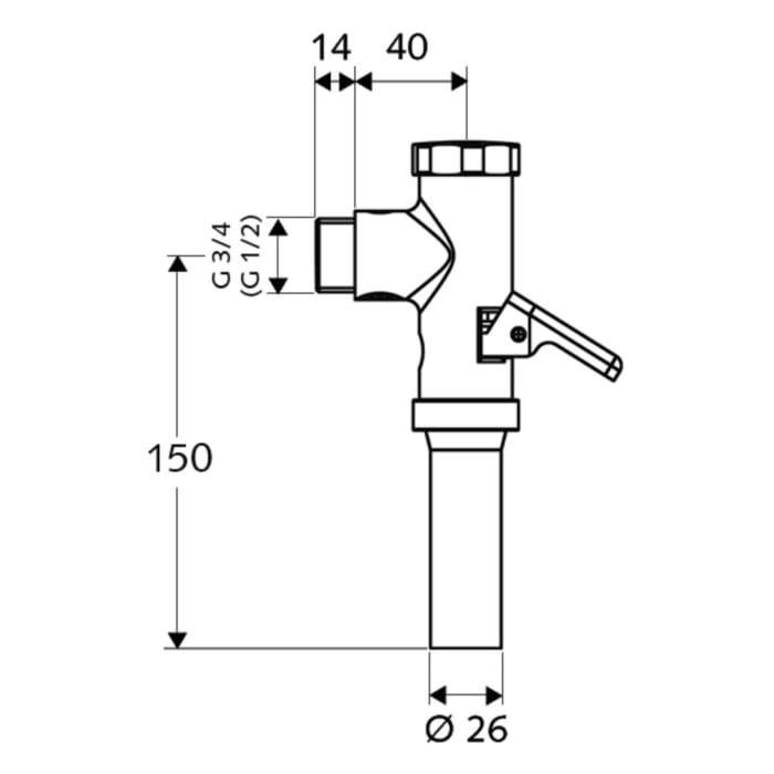 Schell SCHELLOMAT Aufputz-WC-Druckspüler DN 20