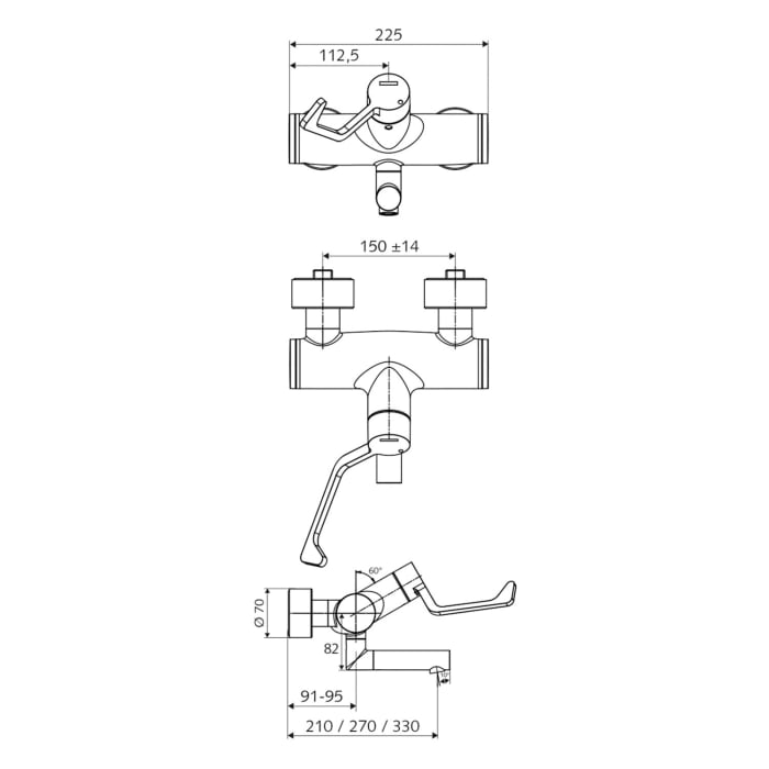 Schell VITUS Aufputz-Waschtisch-Armatur VW-AH-M