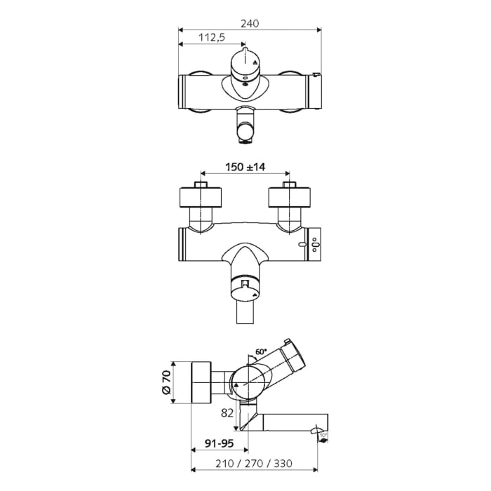 Schell VITUS Aufputz-Waschtisch-Armatur VW-Auf/Zu-T