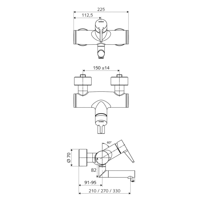 Schell VITUS Aufputz-Waschtisch-Armatur VW-EH-M