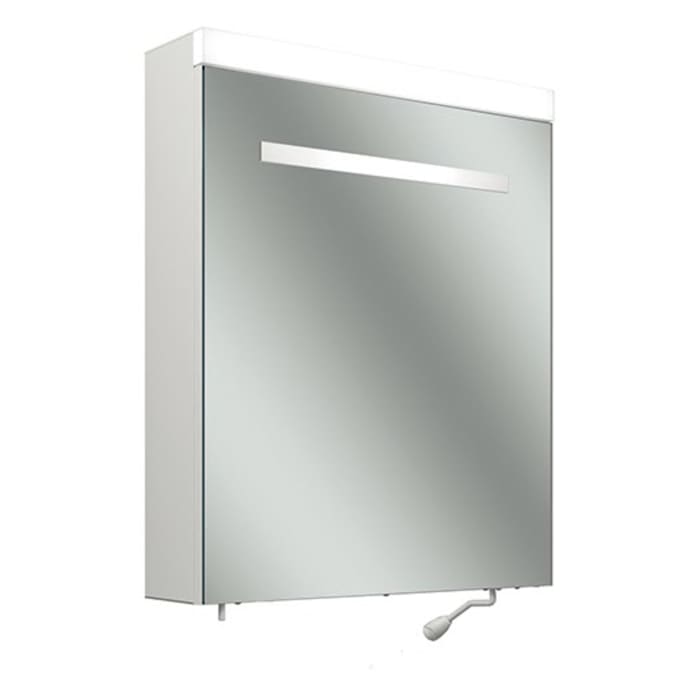 Schneider CARE LED Spiegelschrank CLC1 60/1/K/S/LED/R 59,5 x 72,7 cm, mit Kippspiegeltür, 1 Lichtband oben und Papierspender, 3000 K, DE