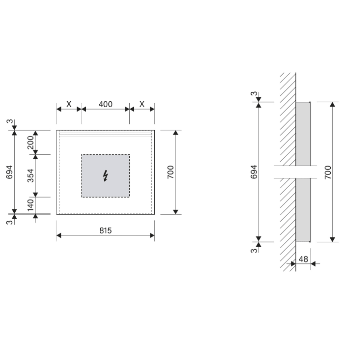 Schneider ARANGA LED Lichtspiegel ARA/SP 80/LED/SH 81,5 x 70 cm LED 3000 K mit Spiegelheizung