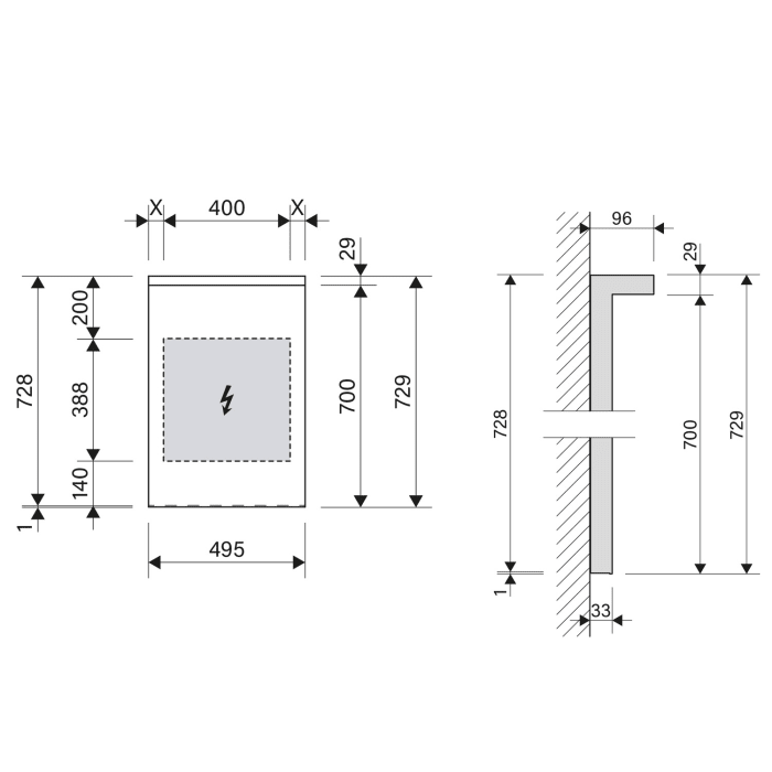 Schneider BORDO TW Lichtspiegel ALU1/SP 50/TW 49,5 x 72,9 cm mit LED-Beleuchtung dimmbar